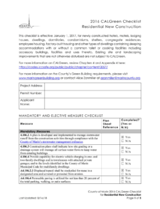Marin County CalGreen Residential Checklist